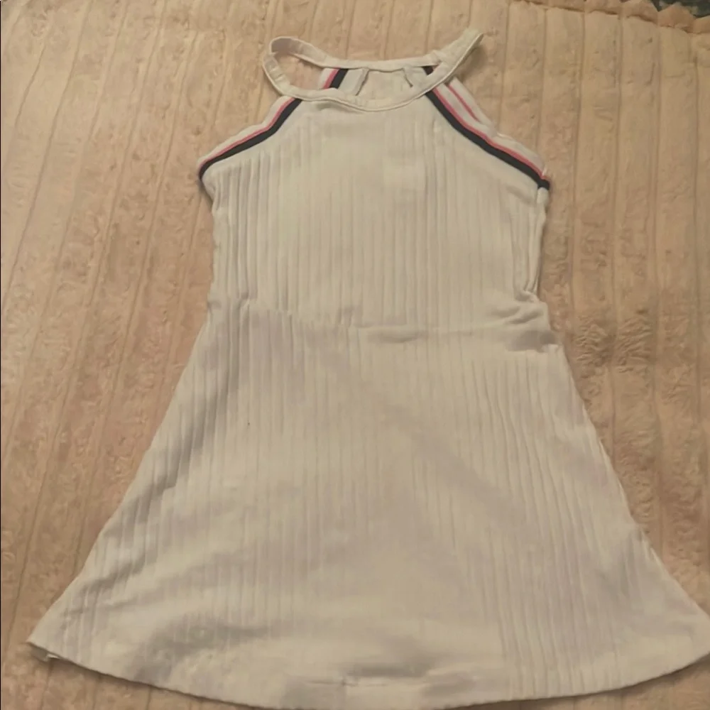 American Eagle Outfitters White Dress with Pink and Blue Accents